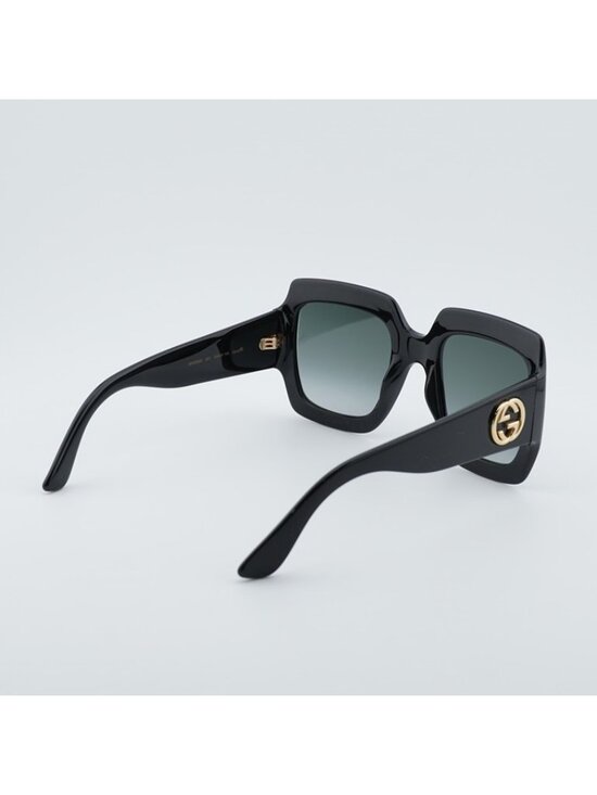 Gucci GG0053S 001 Sunglasses Black Square Frame, Grey Gradient Lenses